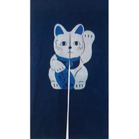 綿抜き染めスプレーのれん　招き猫 (174227-00) サムネイル