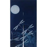 綿抜き染めのれん　月とんぼ藍 (174230-01) サムネイル