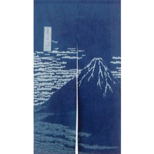 綿抜染めのれん　富士藍 (174559-00)