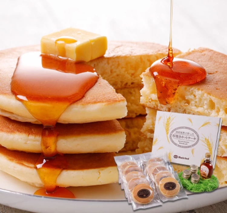 国産原料で作った厚焼きホットケーキ
