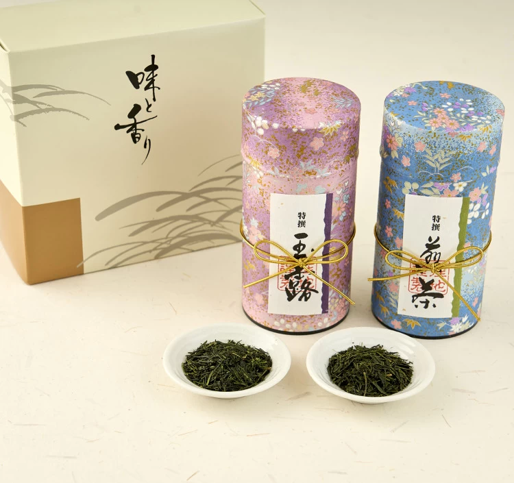 京ギフト✩特撰玉露・煎茶（各100g和紙貼缶入）