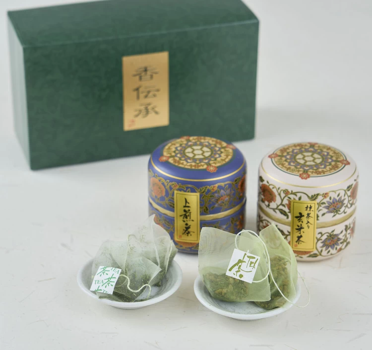 上煎茶 ・玄米茶ティーパック　なつめ缶ギフト