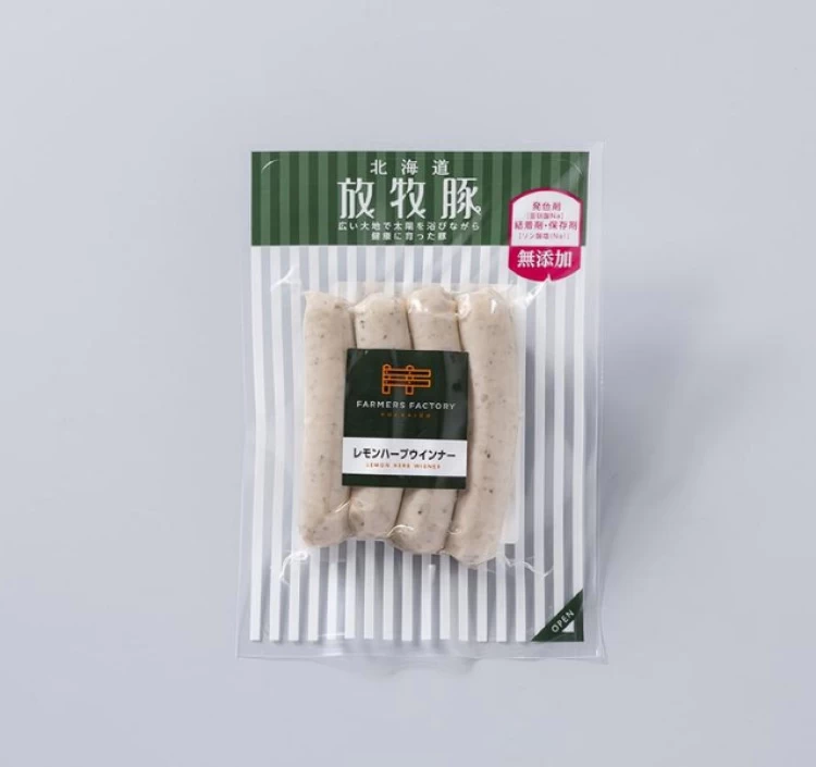 北海道放牧豚レモンハーブウインナー　100g（4本入）