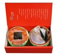 【化粧箱入り半樽（85g）×2個】ふくいサーモンの昆布締め・小鯛の笹漬け サムネイル