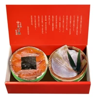 【化粧箱入り半樽（85g）×2個】ふくいサーモンの昆布締め・小鯛の笹漬け サムネイル
