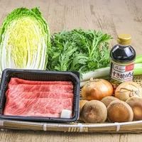 千屋牛と岡山県産野菜のすき焼きセット（3〜4人前）+お米3kg（送料込） サムネイル
