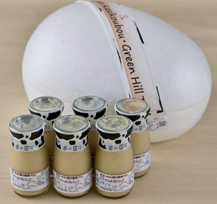 伊豆・みるく屋の珈琲プリン６個卵ボックス入り