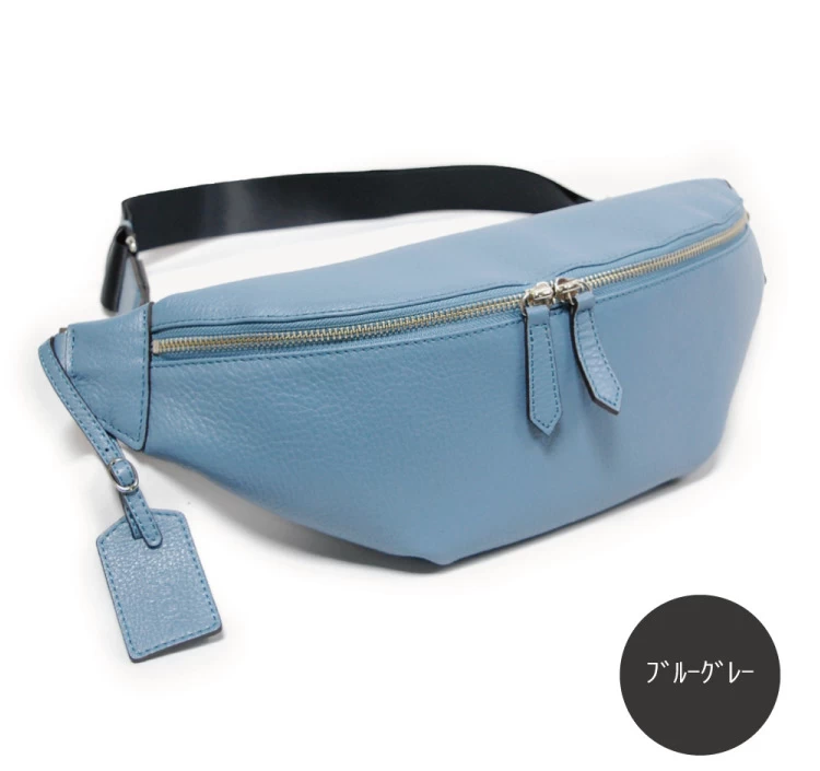 オリーブレザー 三日月型ボディバッグ