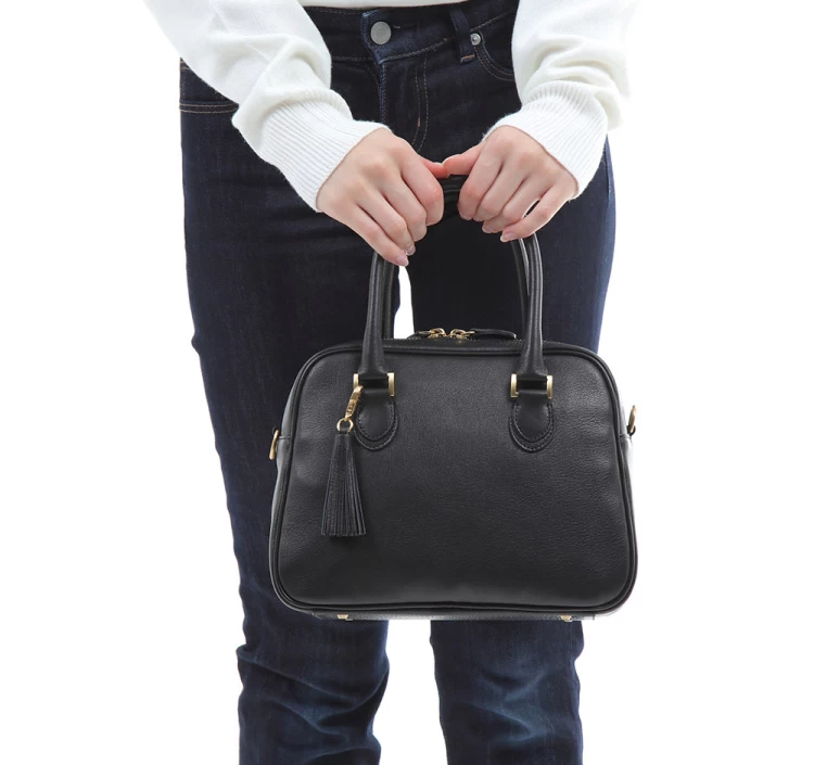 オリーブレザー 2wayミニボストンバッグ（ショルダー&手提げ）