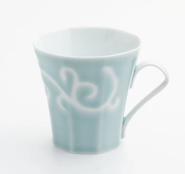 かけわけ唐草文　八角マグカップ