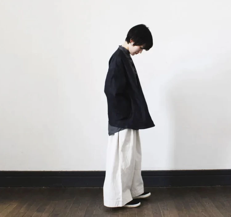 NAKASHI denim hanten jacket (stitch navy)