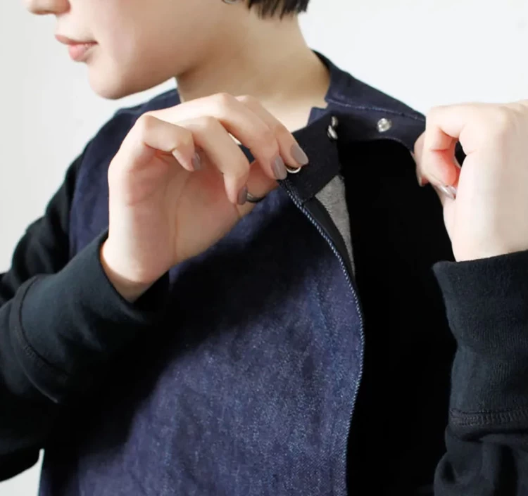 NAKASHI denim apron vest (stitch navy)