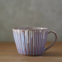 しのぎカフェオレカップ・大 (粉引紫) サムネイル