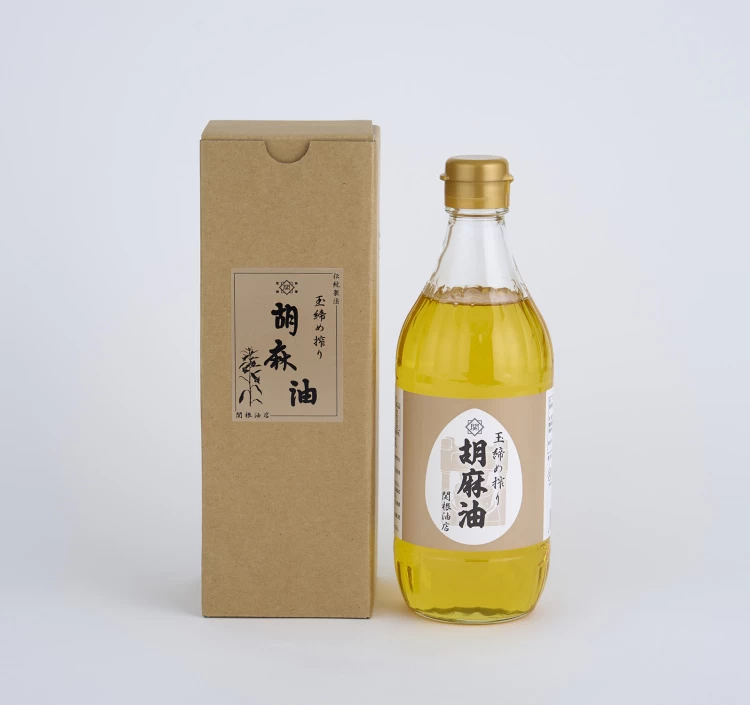 玉締め搾り胡麻油 450g調理用ビン