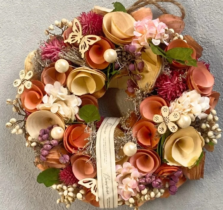 季節を楽しむ】 リース ドライフラワー Mサイズ＞｜生花・造花  