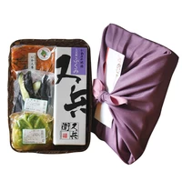 【冷蔵】日本酒と漬物3種詰め合わせ 福（ふく）【竹籠＆風呂敷包】 サムネイル