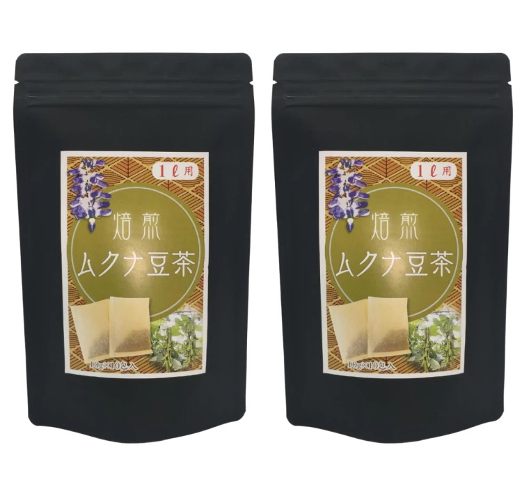 焙煎ムクナ豆茶 1包1リットル用　10g×10包入り2袋セットのお得な健康茶