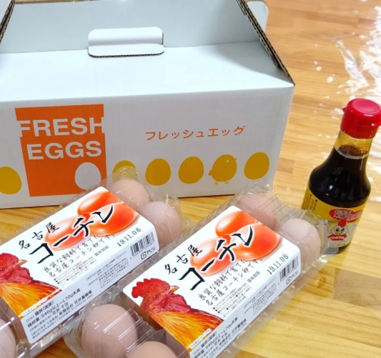 名古屋コーチンの卵とたまり醤油のセット【卵10個パック×2　たまり150ｍｌ】＞｜卵をお取り寄せ・通販するなら【旅色】