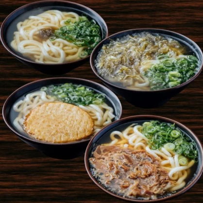 生麺／バラエティセット4人前（かけ1・丸天1・昆布1・肉1）
