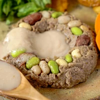 クラフトハンバーグ「十勝の豆」：エゾ鹿 + 白いんげんのピューレソース サムネイル