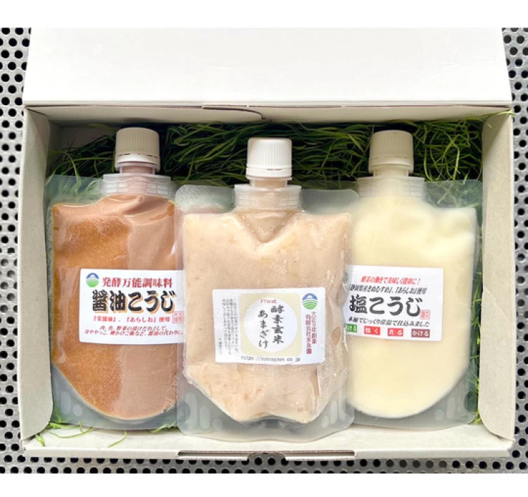 【特選ギフト】FTW式酵素玄米甘酒・塩こうじ・醤油こうじのセット