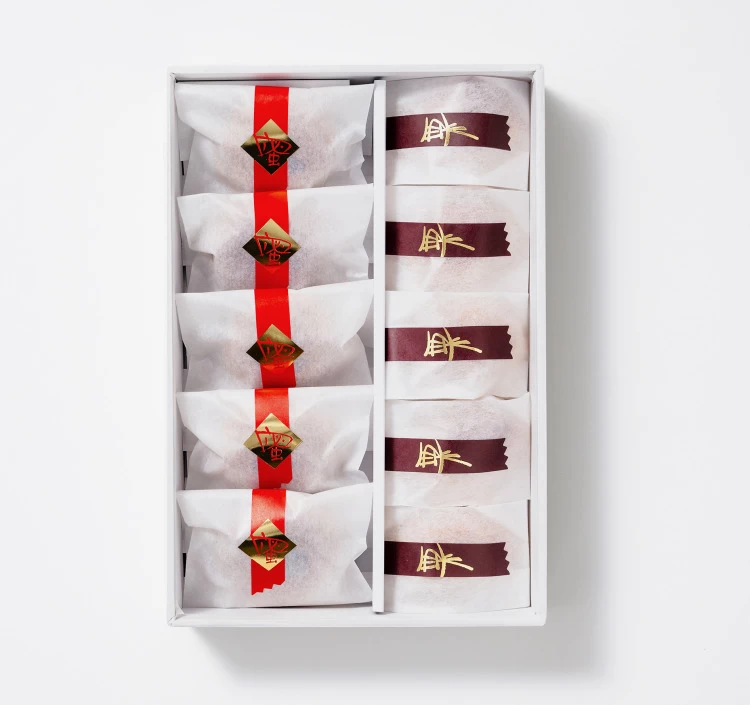 粒栗5個・蜜六5個