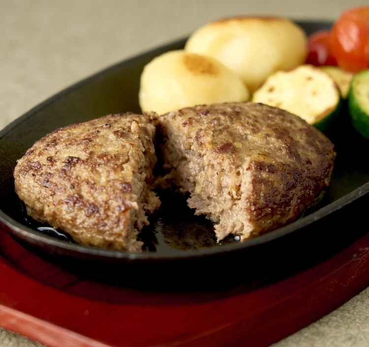 【贈り物に喜ばれる】ソースのいらない大田原産黒毛和牛100％ハンバーグステーキ ５個セット