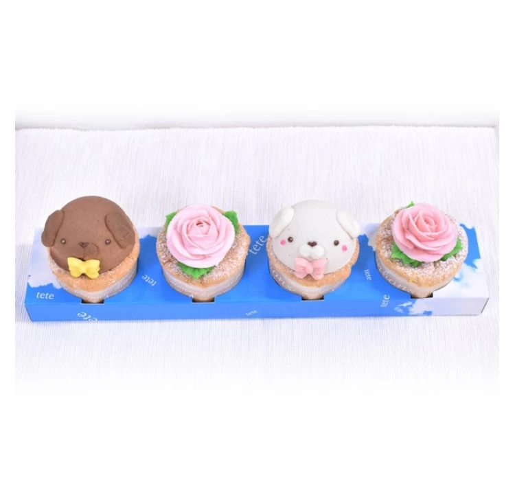 バラとワンちゃんセット（4ヶセット）