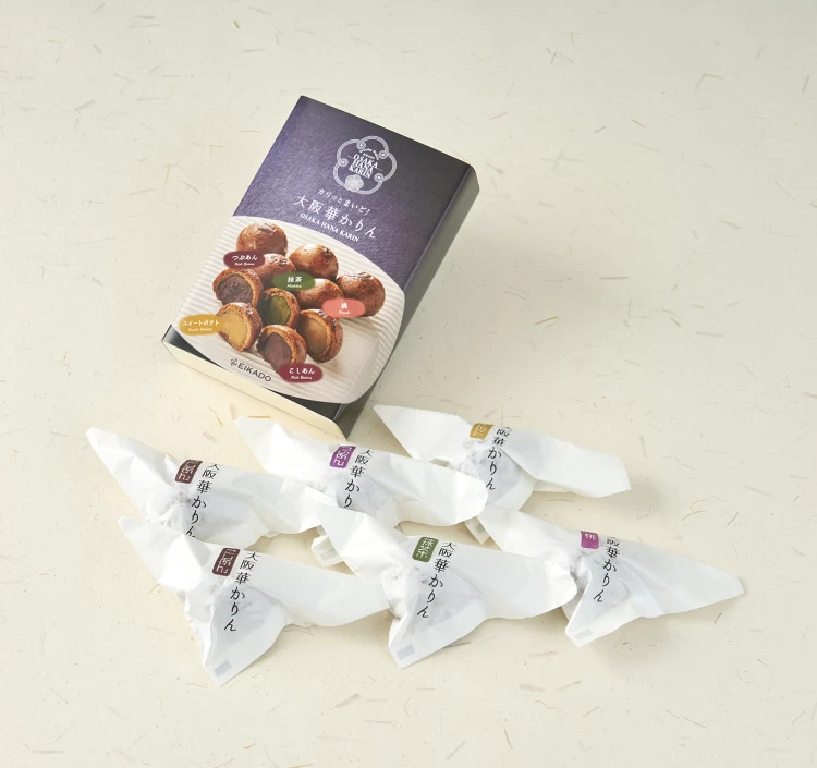大阪華かりん5種ミックス(こしあん・抹茶・桃・粒・スイポ) 6個入