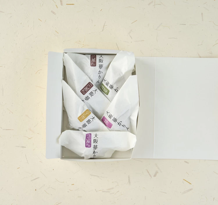 大阪華かりん5種ミックス(こしあん・抹茶・桃・粒・スイポ) 6個入