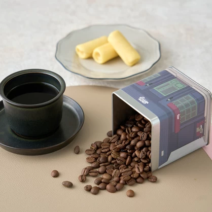 【贈り物ギフト対応】　ティーハウスミニチュア缶セット　(上町コーヒー1種・紅茶2種）