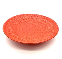 【予約販売】美濃焼■とちり丸皿（大）■赤色 サムネイル