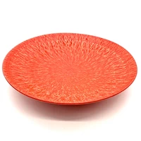 【予約販売】美濃焼■とちり丸皿（大）■赤色 サムネイル