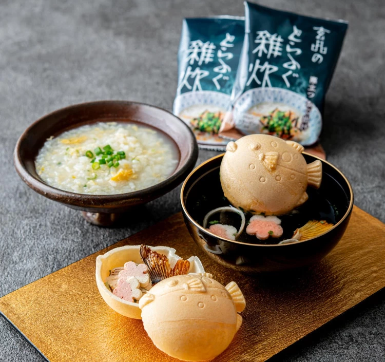 吉祥大福 とらふぐ雑炊と焼きひれお吸い物