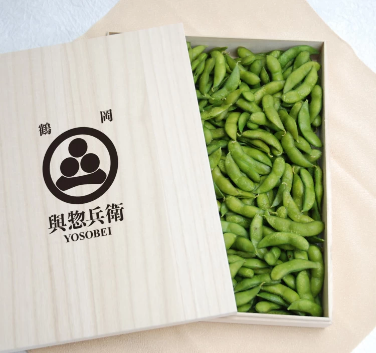 令和7年8月予約分/神の枝豆 與惣兵衛のお盆用だだちゃ豆【特選極上】/1.2kg桐箱入りご予約