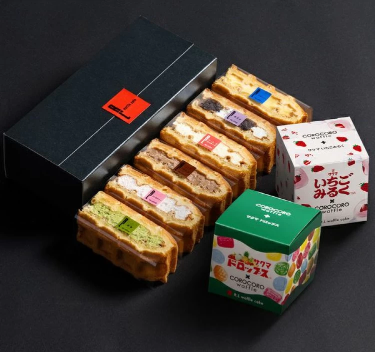 ワッフルケーキ 6種入り & コロコロワッフル キューブ サクマドロップス・いちごみるく