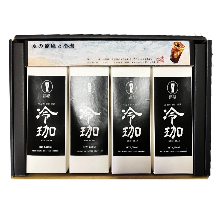 「冷珈」リキッドコーヒー1L×4本 ボックス