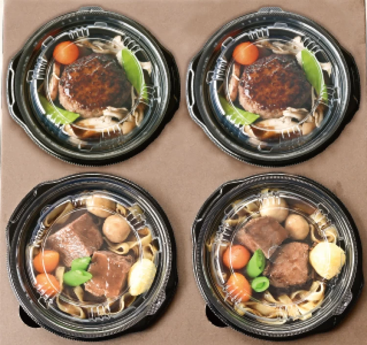 米沢牛 とろとろビーフシチュー&きのこ和風ハンバーグセット【レンジ調理】化粧箱入