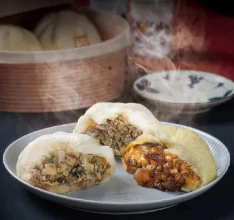 自家製半分以上具のむぎゅ肉まん3種セット