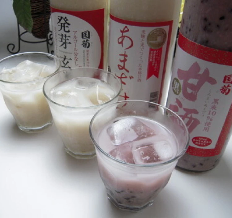 【篠崎】豪華甘酒3本セット（国菊あまざけ、黒米、発芽玄米）985ml×3本