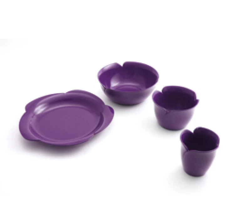 薔薇の器セット（紫）