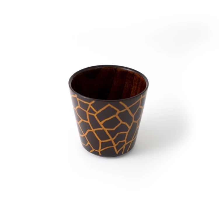 木製・漆塗 蒟醤のきりん柄