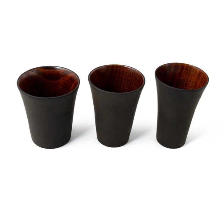 三つ入子カップ 象谷塗