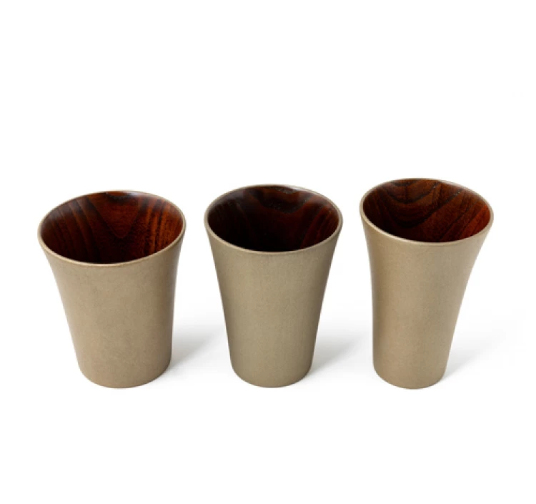 三つ入子カップ 錫塗