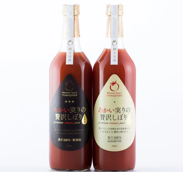 あかい実りの贅沢しぼり(とろり・黒、さらり・白)720ml各1本(化粧箱)