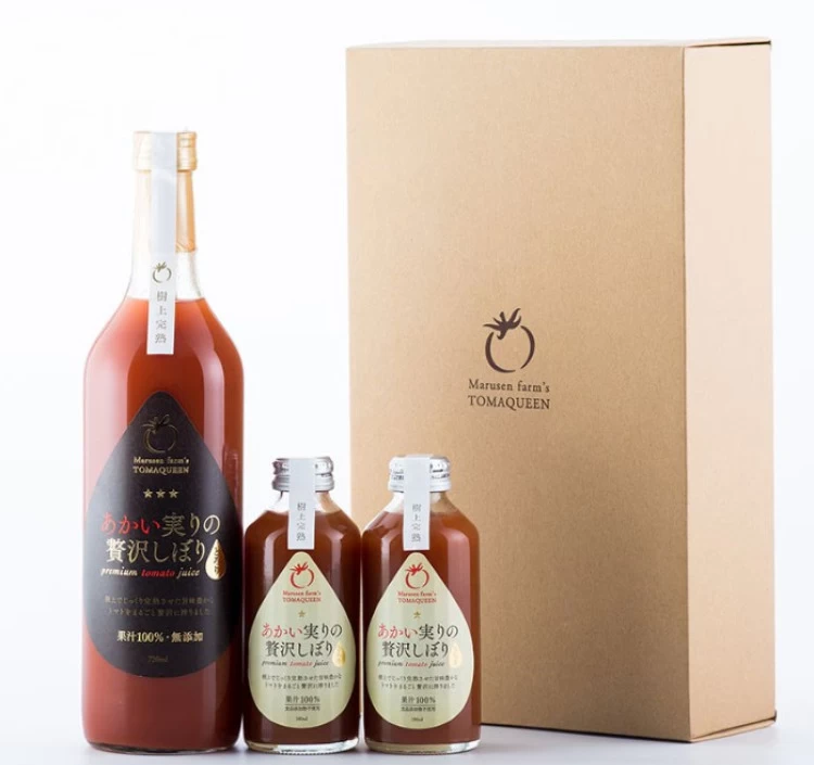 あかい実りの贅沢しぼり(とろり・黒）720ml1本、(さらり・白)180ml2本（化粧箱）