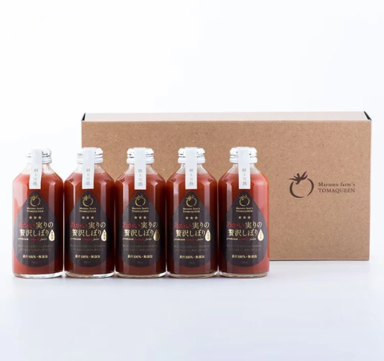 あかい実りの贅沢しぼり(とろり・黒）180ml5本セット(化粧箱)