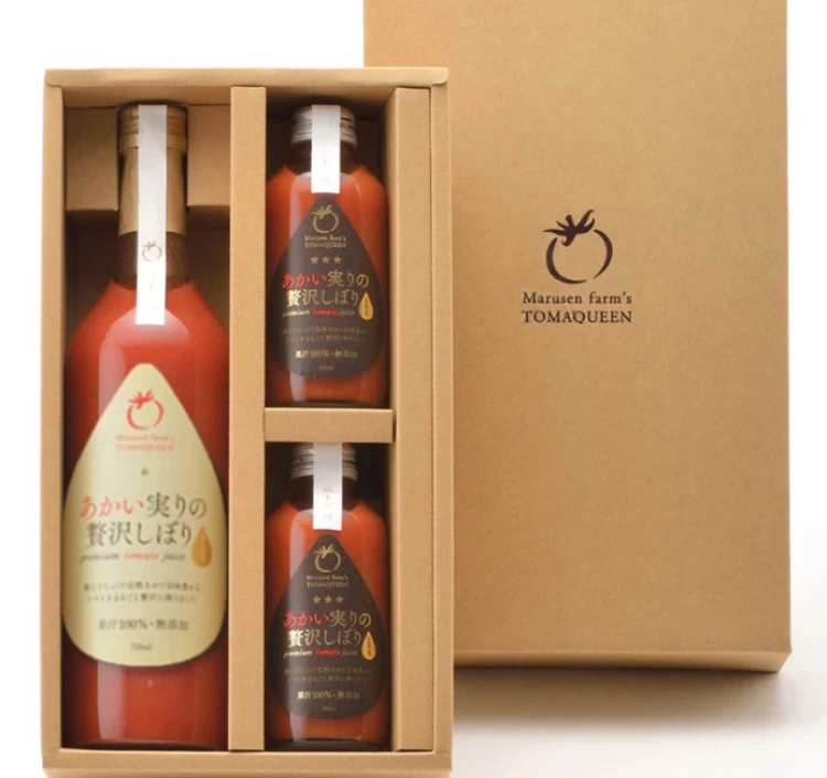 あかい実りの贅沢しぼり(さらり・白）720ml1本、(とろり・黒)180ml2本（化粧箱）★メッセージカード付