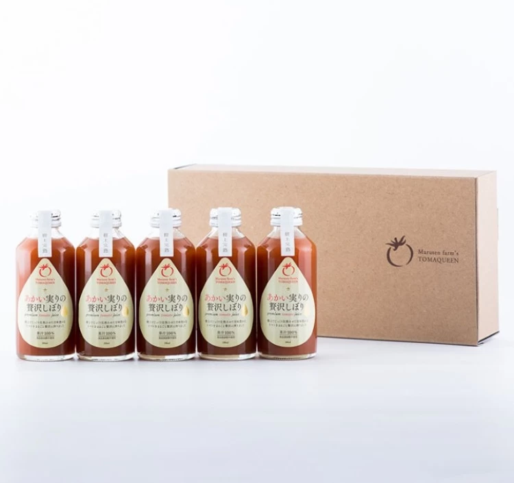 あかい実りの贅沢しぼり(さらり・白）180ml5本セット（化粧箱）