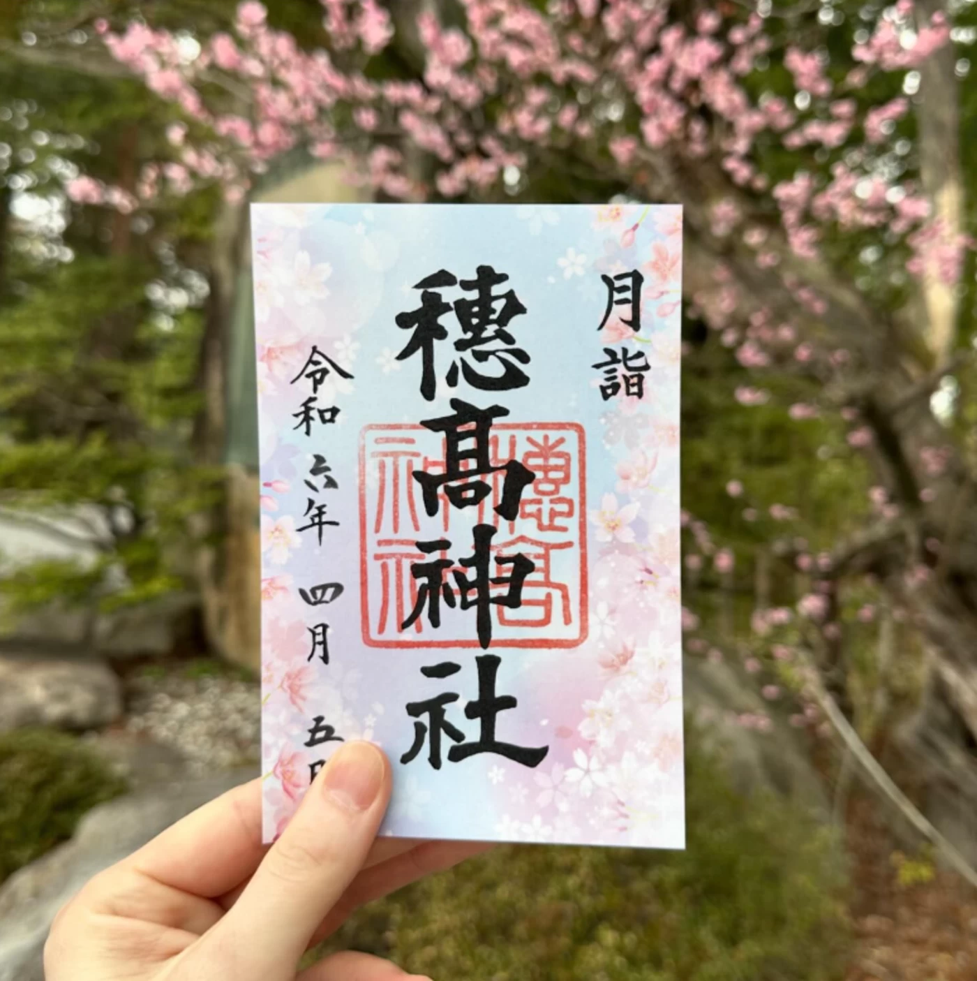 4月の月詣御朱印　「桜」